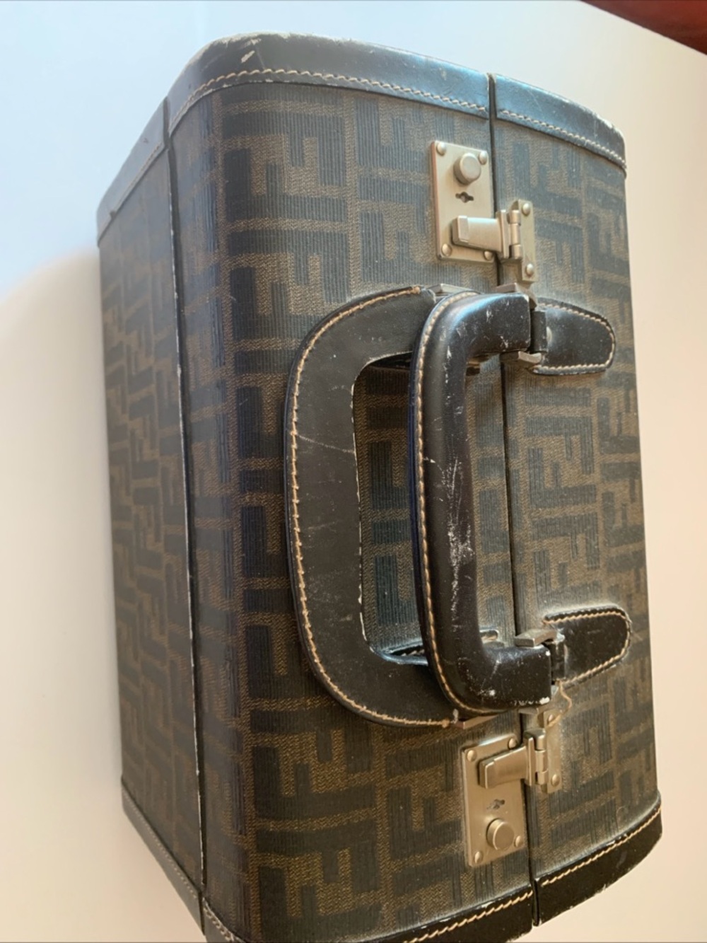 Fendi Brown Monogram Travel Case with Leather Trim - Picture 2 of 13